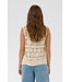 CREAM CRLotu Vest Perfectly Pale - Dames crochet vest met strik