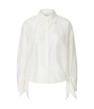 Selected Femme SLFIRIS relaxed Tie Detail Shirt - Egret