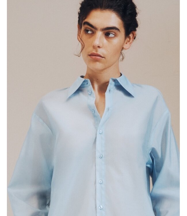 Selected Femme SLFIRIS Relaxed Tie Detail Shirt Dusty Blue – Dames blouse