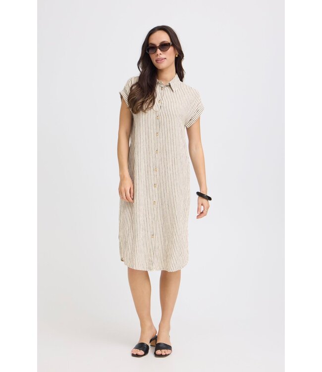 b.young BYFALAKKA Shirt Dress Rainy Day Stripe – Dames overhemdjurk