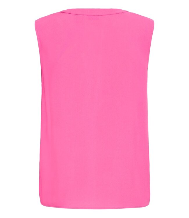 b.young BYMMJOELLA dames top Raspberry Rose mouwloze blouse V-hals ECOVERO viscose