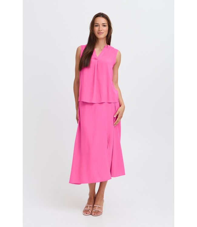 b.young BYMMJOELLA dames top Raspberry Rose mouwloze blouse V-hals ECOVERO viscose