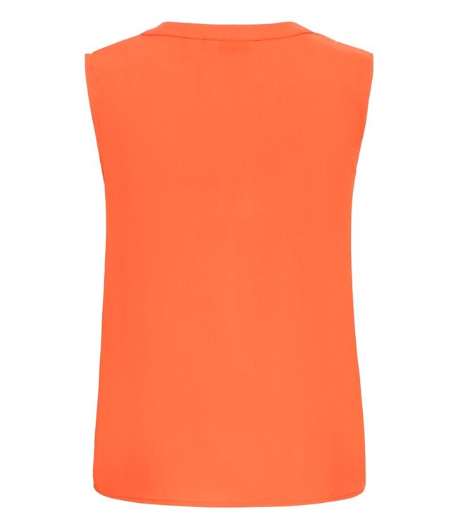 b.young BYMMJOELLA dames top Fiesta oranje mouwloze blouse V-hals ECOVERO viscose