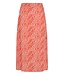 b.young BYMMJOELLA dames midi rok Nature Vibes Fiesta oranje print A-lijn ECOVERO viscose