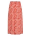 b.young BYMMJOELLA dames midi rok Nature Vibes Fiesta oranje print A-lijn ECOVERO viscose