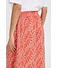 b.young BYMMJOELLA dames midi rok Nature Vibes Fiesta oranje print A-lijn ECOVERO viscose
