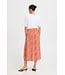 b.young BYMMJOELLA dames midi rok Nature Vibes Fiesta oranje print A-lijn ECOVERO viscose