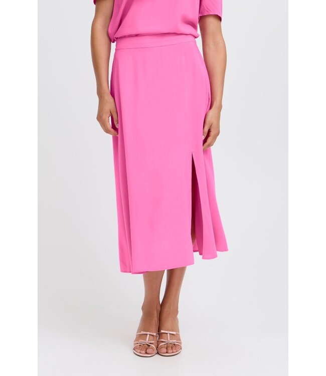 b.young BYMMJOELLA dames midi rok Raspberry Rose roze A-lijn ECOVERO viscose