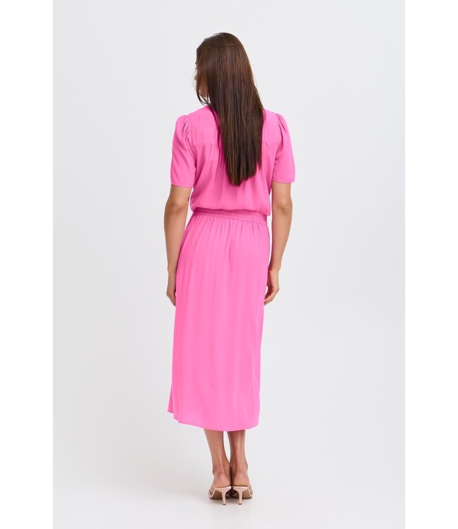 b.young BYMMJOELLA dames midi rok Raspberry Rose roze A-lijn ECOVERO viscose