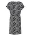b.young BYMMJOELLA O-Neck Dress Dames jurk met zwart-witte print en korte kapmouwen