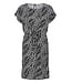 b.young BYMMJOELLA O-Neck Dress Dames jurk met zwart-witte print en korte kapmouwen