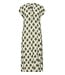 b.young BYMMJOELLA Dress 3 - Dames midi jurk met groen-beige print en korte kapmouwen