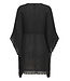 b.young BYVEVA Beach Cover - Dames zwarte strandponcho met kantdetails en strikkoord in de taille