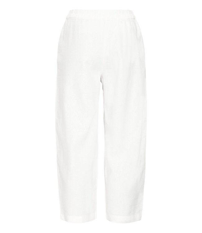 ICHI IHLINNO Barrel Pant - Dames witte broek met barrel fit en elastische taille in luchtige linnenmix