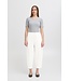 ICHI IHLINNO Barrel Pant - Dames witte broek met barrel fit en elastische taille in luchtige linnenmix