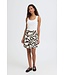 ICHI IHLINNO Skirt - Korte dames rok met dierenprint en elastische taille in luchtige linnenmix