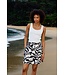 ICHI IHLINNO Skirt - Korte dames rok met dierenprint en elastische taille in luchtige linnenmix