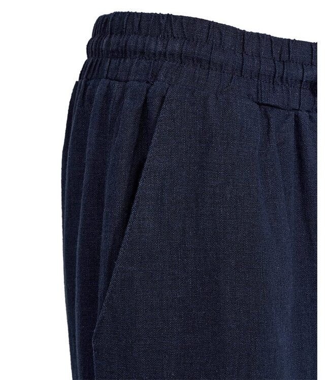 Freequent FQLAVA Ankle Pant Navy Blazer - Enkellange dames broek in navy linnenmix