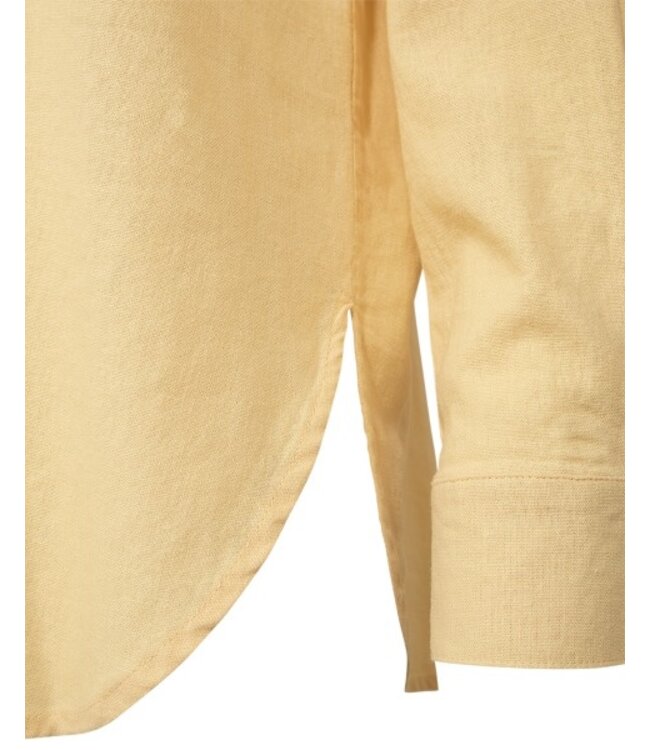 Freequent FQLAVA Shirt Golden Haze - Linnen dames overhemd in zachte gele tint
