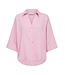 Freequent FQLAVA Shirt Sweet Lilac - Linnen dames blouse in roze met V-hals en losse pasvorm