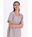 Freequent FQLAVA Dress Coffee Bean w. Star Off-white - Linnen dames jurk met fijne strepen