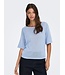 JDY JDYSHINE Life Pullover Powder Blue Melange - Lichtblauwe fijngebreide dames top