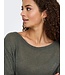 JDY JDYSHINE Life Pullover Kambaba Melange - Groene fijngebreide dames top met boothals en korte mouwen