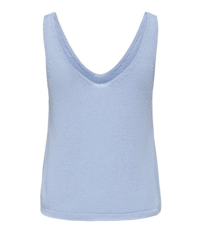 JDY JDYSHINE Life Top Powder Blue Melange - Lichtblauwe fijngebreide dames top