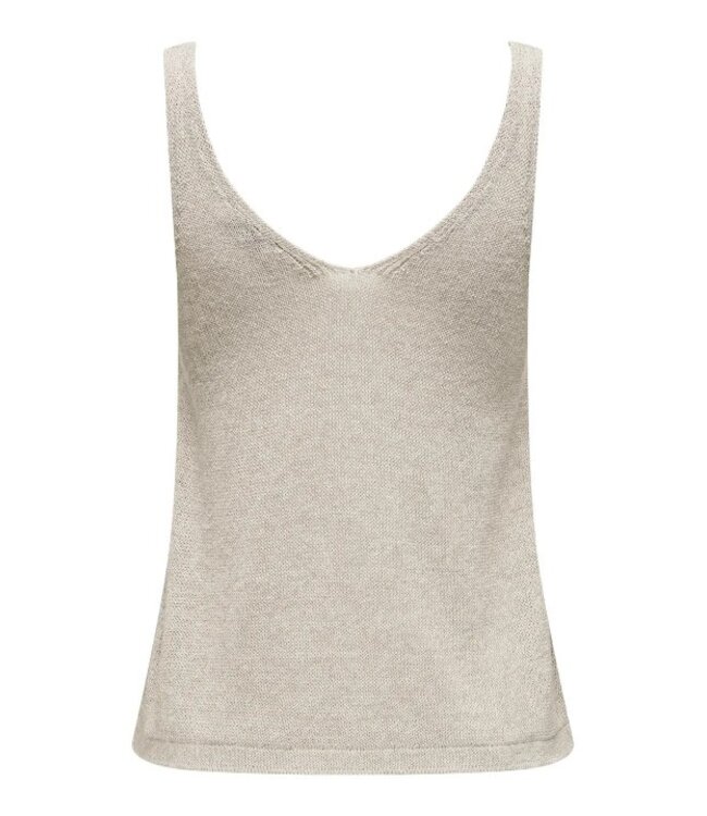 JDY JDYSHINE Life Top Tapioca Melange - Beige fijngebreide dames top