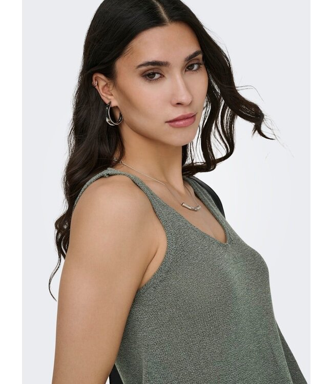 JDY JDYSHINE Life Top Kambaba Melange - Groene fijngebreide dames top