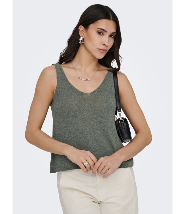 JDY JDYSHINE Life Top Kambaba Melange - Groene fijngebreide dames top