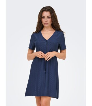 JDY JDYCATHINKA V-Neck Belt Dress - Black Iris Flora