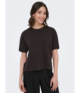 JDY JDYASTRA O-Neck Slit T-Shirt - Chocolate Torte