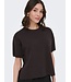 JDY JDYASTRA O-Neck Slit T-Shirt - Donkerbruine dames top met ronde hals en korte mouwen