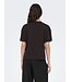 JDY JDYASTRA O-Neck Slit T-Shirt - Donkerbruine dames top met ronde hals en korte mouwen