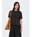 JDY JDYASTRA O-Neck Slit T-Shirt - Donkerbruine dames top met ronde hals en korte mouwen