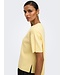 JDY JDYASTRA O-Neck Slit T-Shirt - Lichtgele dames top met ronde hals en korte mouwen