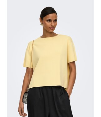 JDY JDYASTRA O-Neck Slit T-Shirt - Double Cream