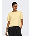 JDY JDYASTRA O-Neck Slit T-Shirt - Lichtgele dames top met ronde hals en korte mouwen