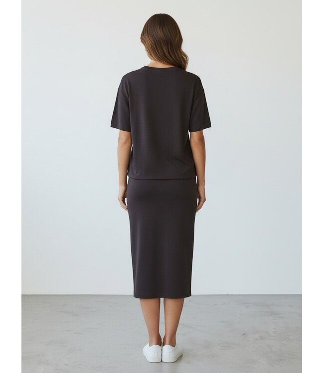 JDY JDYASTRA Skirt Chocolate Torte - Donkerbruine dames midi rok