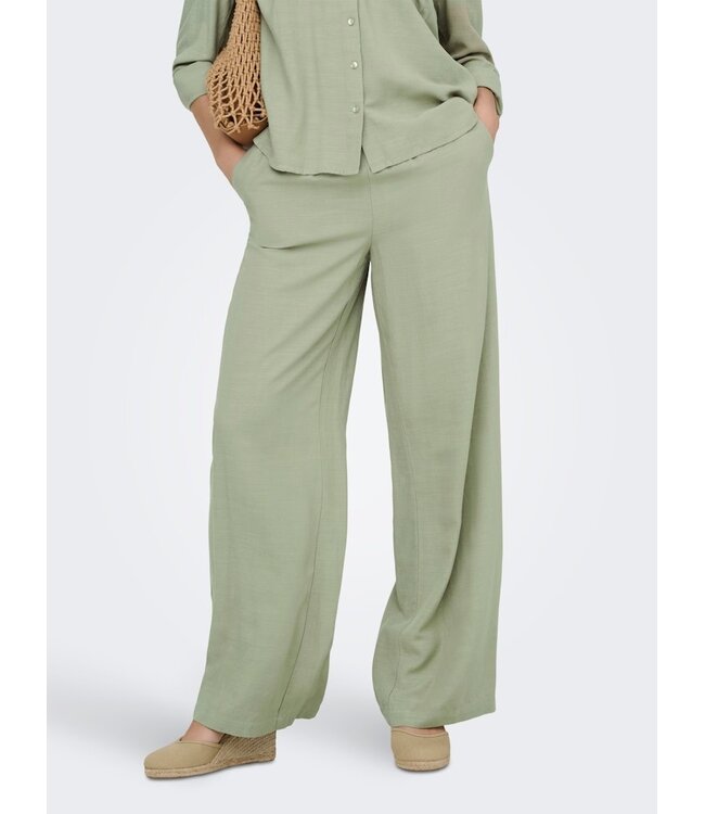 JDY JDYCAYA - Lichtgroene dames linnen broek