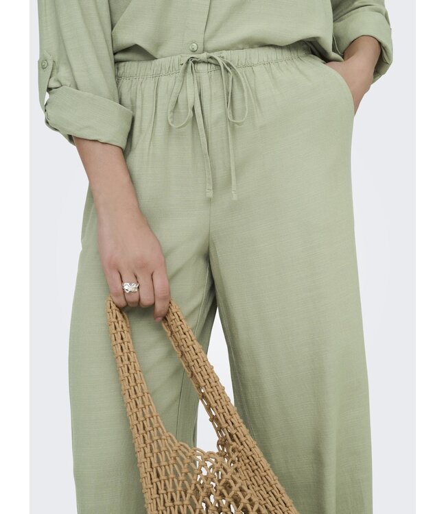 JDY JDYCAYA - Lichtgroene dames linnen broek