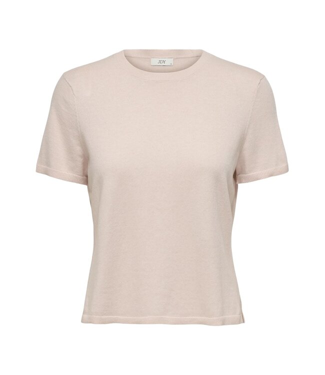 JDY JDYBODIL - fijn gebreide dames T-shirt in het zacht roze gemêleerd