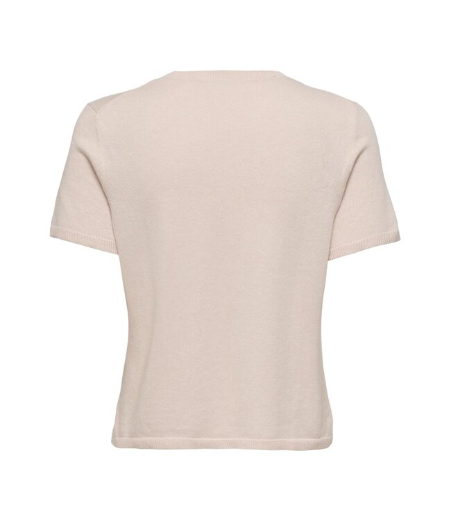 JDY JDYBODIL - fijn gebreide dames T-shirt in het zacht roze gemêleerd