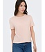 JDY JDYBODIL - fijn gebreide dames T-shirt in het zacht roze gemêleerd