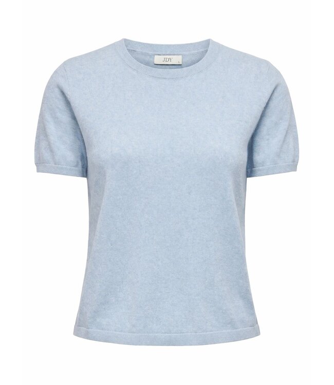 JDY JDYBODIL - fijn gebreide dames T-shirt in het lichtblauw gemêleerd