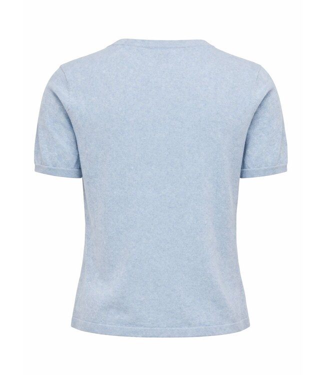 JDY JDYBODIL - fijn gebreide dames T-shirt in het lichtblauw gemêleerd