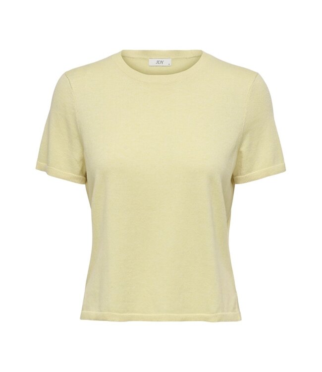 JDY JDYBODIL - fijn gebreide dames T-shirt in het lichtgeel gemêleerd