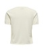 JDY JDYBODIL - fijn gebreide dames T-shirt in het off-white gemêleerd