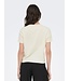 JDY JDYBODIL - fijn gebreide dames T-shirt in het off-white gemêleerd
